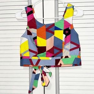 Anthropologie Plenty by Tracy Reese Rainbow Crop Top Size 0
